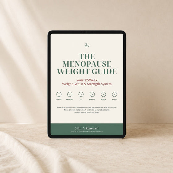 The Menopause Weight Guide — cover, your 12-week weight, waist and strength system
